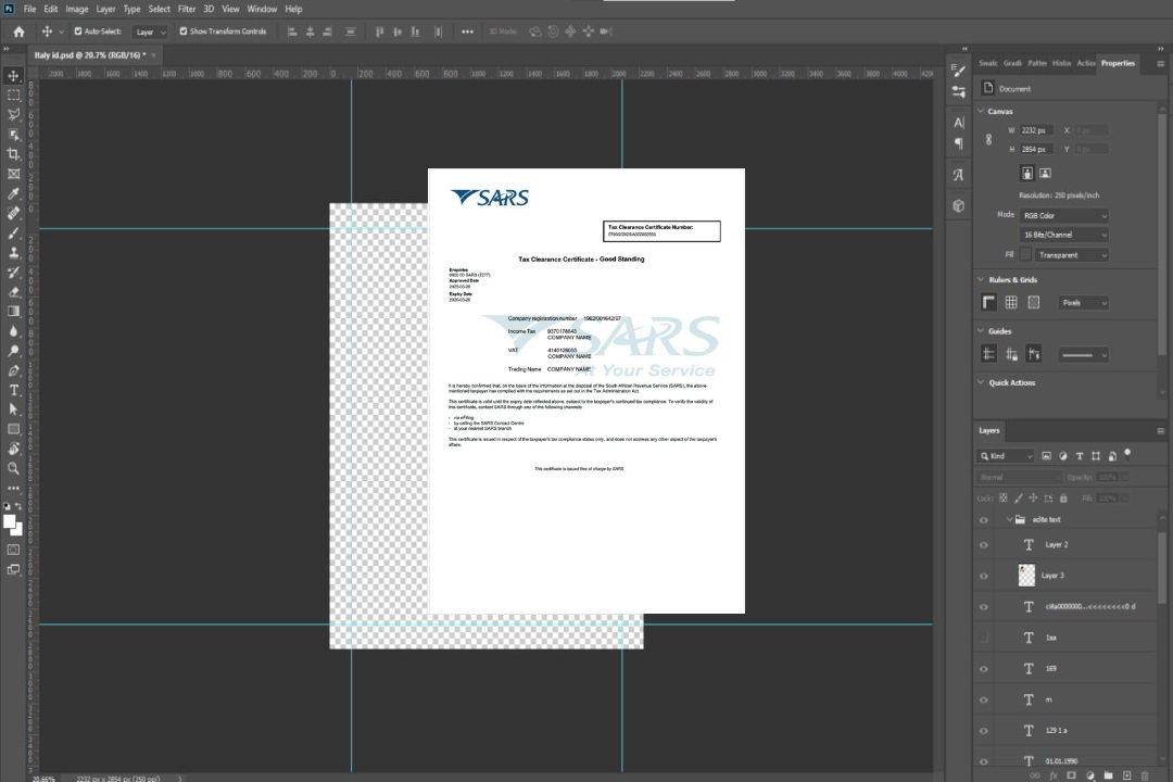 Modèle Word et PDF de certificat de dédouanement fiscal en Afrique du Sud template